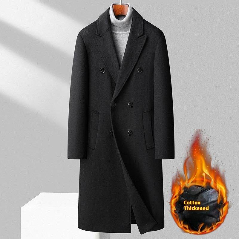Buycenter Double Breasted Long Woolen Coat - Stylish & Versatile Outerwear - Buy Center US