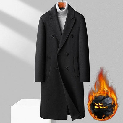Buycenter Double Breasted Long Woolen Coat - Stylish & Versatile Outerwear - Buy Center US