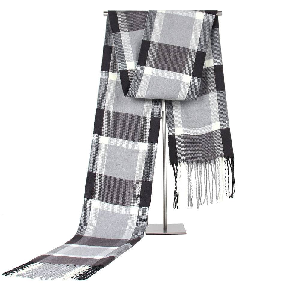 Buycenter Men's Casual Plaid Scarf - Warm Imitation Cashmere Style - Buy Center US