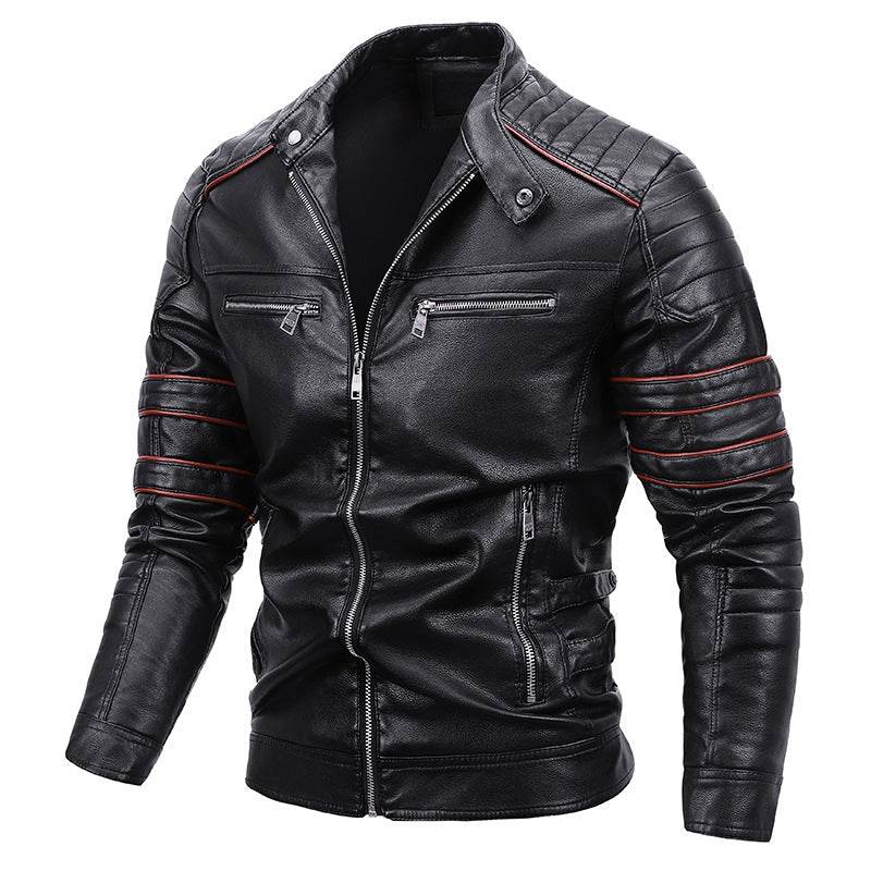 Buycenter Men's Plus Velvet Motorcycle Jacket - Casual & Stylish Fit - Buy Center US