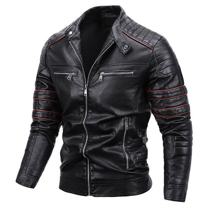 Buycenter Men's Plus Velvet Motorcycle Jacket - Casual & Stylish Fit - Buy Center US