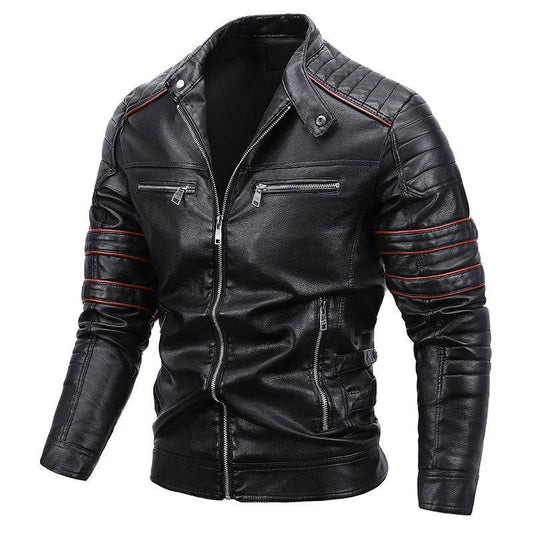 Buycenter Men's Plus Velvet Motorcycle Jacket - Casual & Stylish Fit - Buy Center US