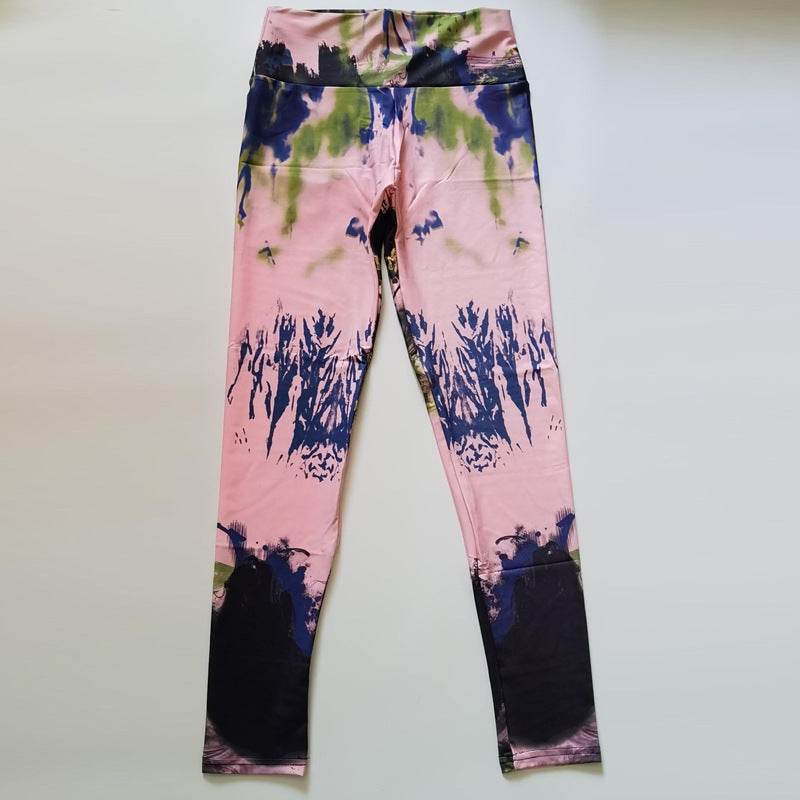 Ink Pattern High Waist Yoga Leggings - Stylish & Comfortable for All Sports - Buy Center US