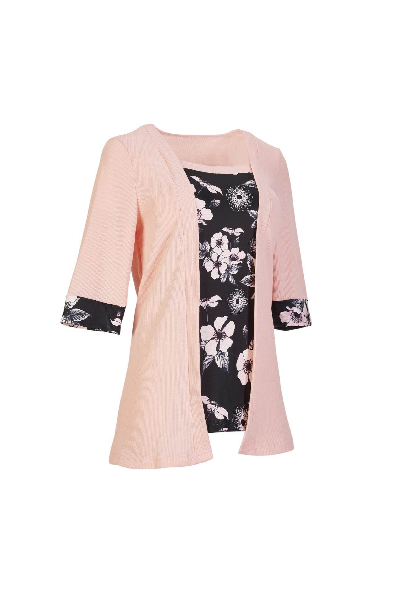 Women's Printed Two-Piece Half Sleeve T-Shirt - Stylish Comfort Top - Buy Center US