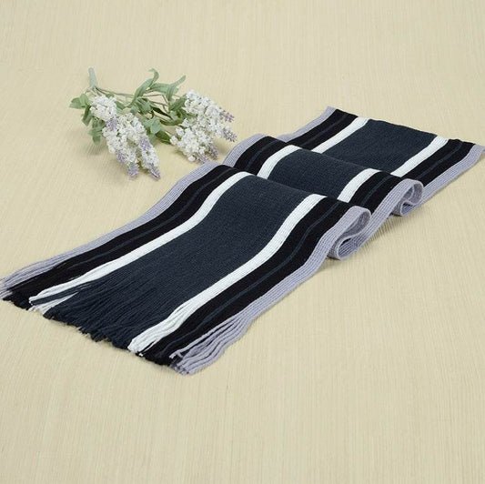 Buycenter Men's Knitted Scarf - Striped, Soft & Warm for All Seasons - Buy Center US