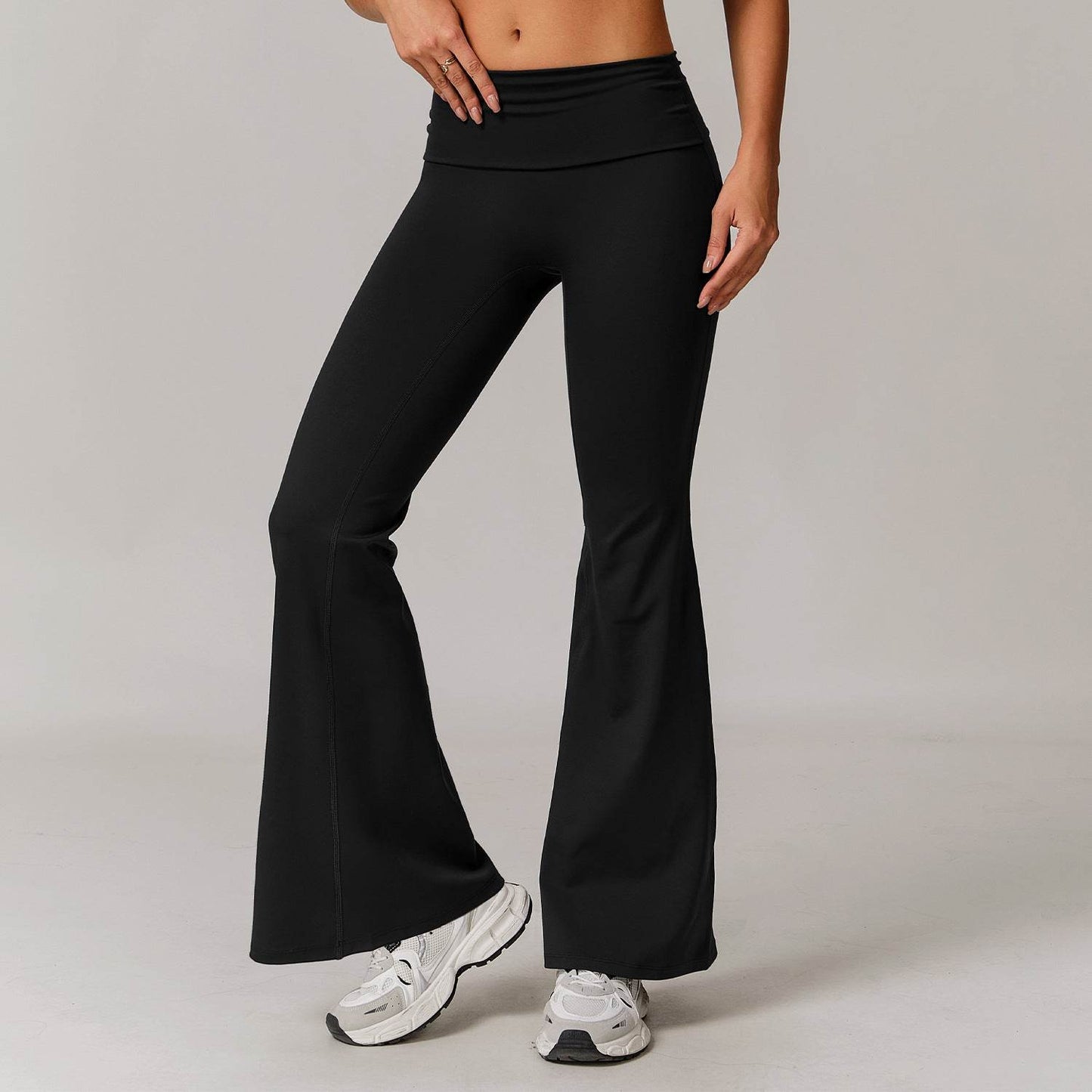 Women's High Waist Yoga Pants - Casual, Folding Design for Fitness - Buy Center US