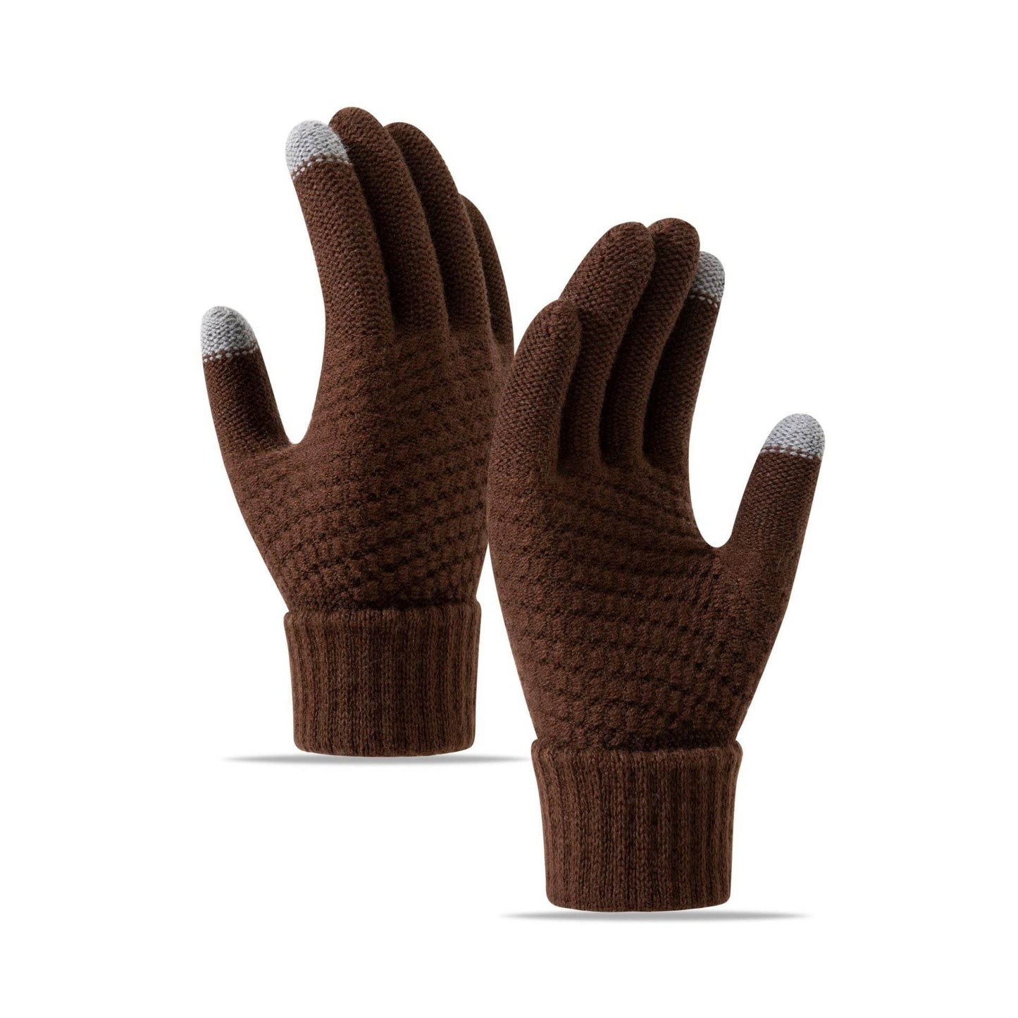 Warm Fleece-lined Cycling Gloves - Wind-proof Touchscreen Knitted Design - Buy Center US