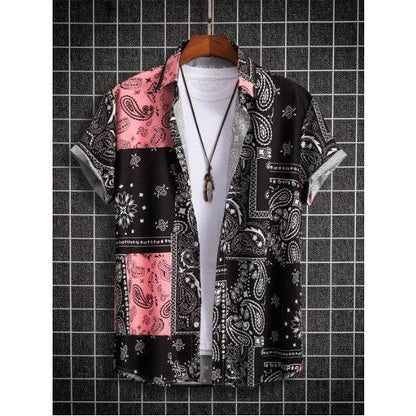 Casual Creative Hawaiian Shirt for Men - Striped, Short Sleeve Fashion - Buy Center US