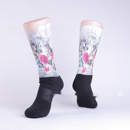 Buycenter High Cotton Sublimation Transfer Socks - Sweat Absorbent, All Seasons - Buy Center US