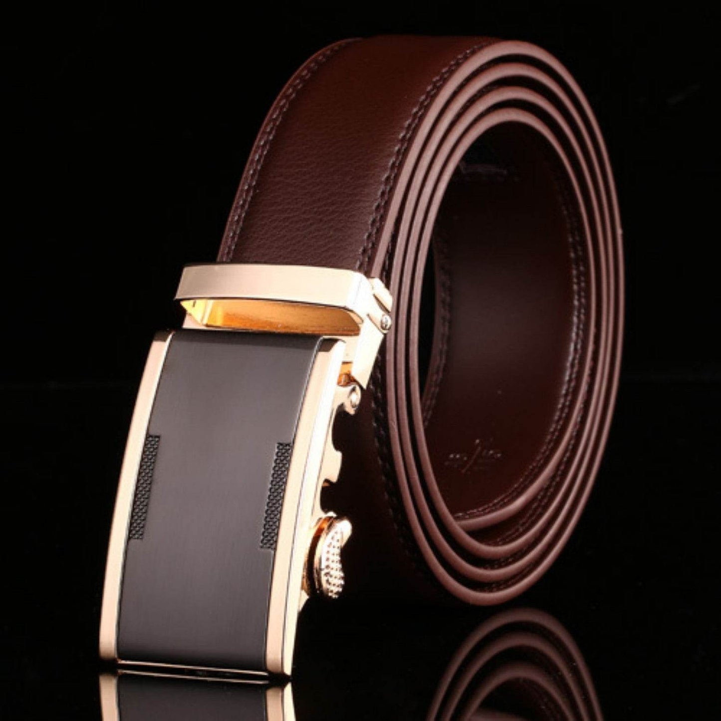Buycenter Men's Automatic Buckle Cowhide Belt - Genuine Leather, Stylish Colors - Buy Center US