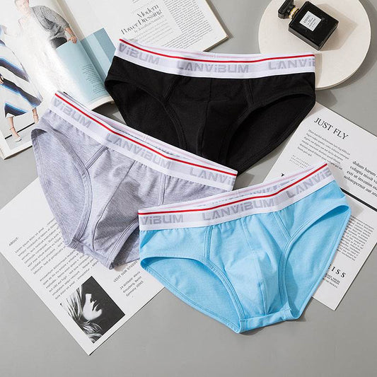 Buycenter Men's Mid-Waist Briefs - Soft Cotton, Solid Colors Available - Buy Center US