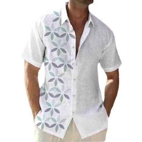 Buycenter Men's Short Sleeve Striped Beach Shirt - Casual & Stylish Fit - Buy Center US