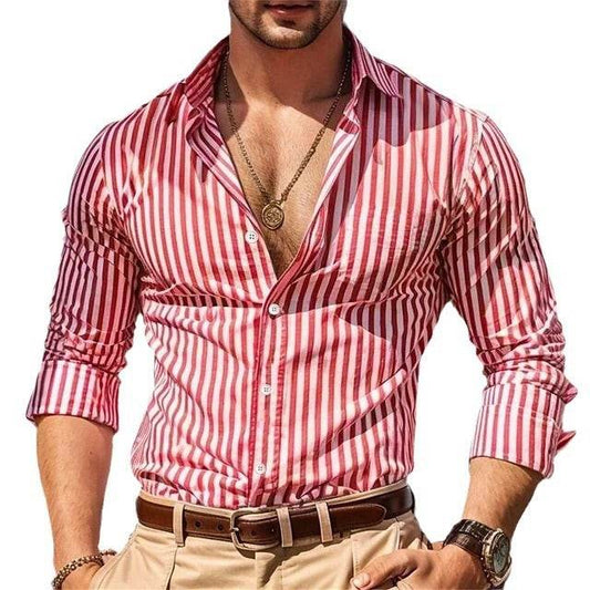 Men's 3D Irregular Floral Pattern Long Sleeve Shirt - Casual Style - Buy Center US