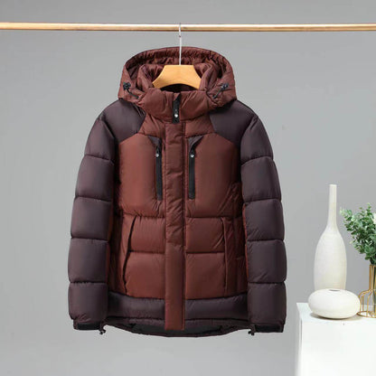 Buycenter Winter Color Blocked Down Jacket - Warm & Stylish Hoodie - Buy Center US