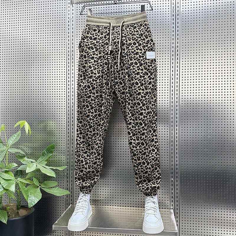 Men's Leopard Print Trousers - Loose Fit Casual Harem Pants - Buy Center US