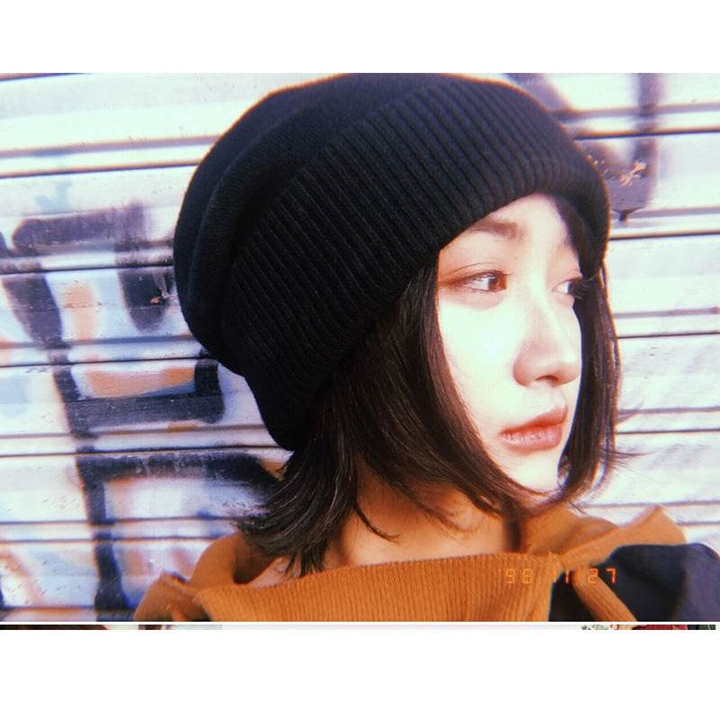 Buycenter Women's Simple Solid Color Knitted Wool Hat - Casual Style - Buy Center US