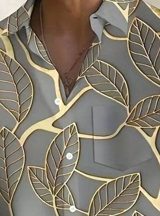Men's Fashion Printed Short Sleeve Shirt - Slim Fit, Polyester Fabric - Buy Center US