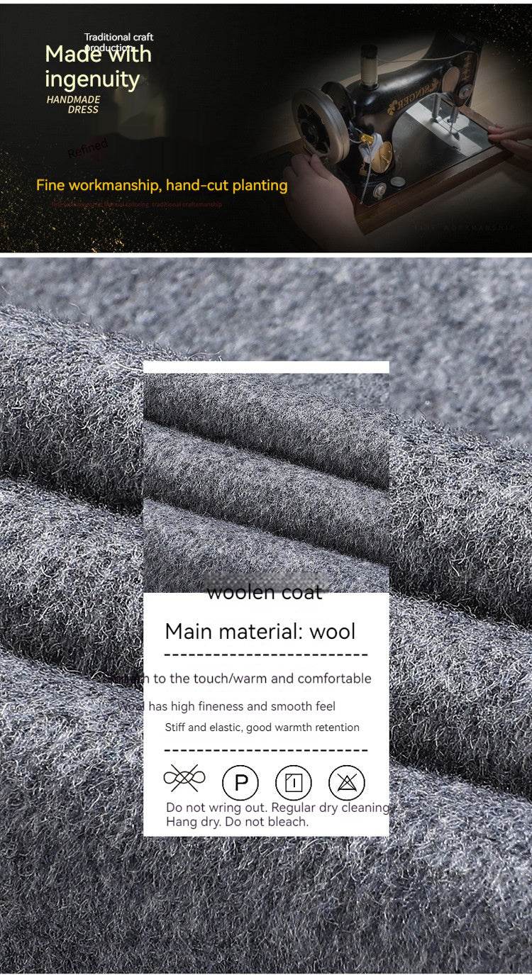 Buycenter Autumn Woolen Coat - Overknee, Double Breasted & Stylish - Buy Center US