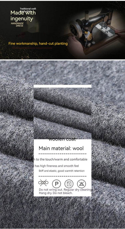 Buycenter Autumn Woolen Coat - Overknee, Double Breasted & Stylish - Buy Center US