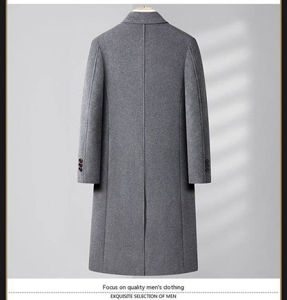 Buycenter Autumn Woolen Coat - Overknee, Double Breasted & Stylish - Buy Center US