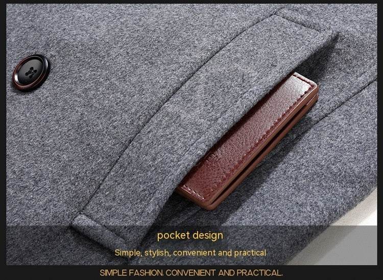 Buycenter Autumn Woolen Coat - Overknee, Double Breasted & Stylish - Buy Center US