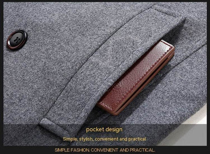 Buycenter Autumn Woolen Coat - Overknee, Double Breasted & Stylish - Buy Center US