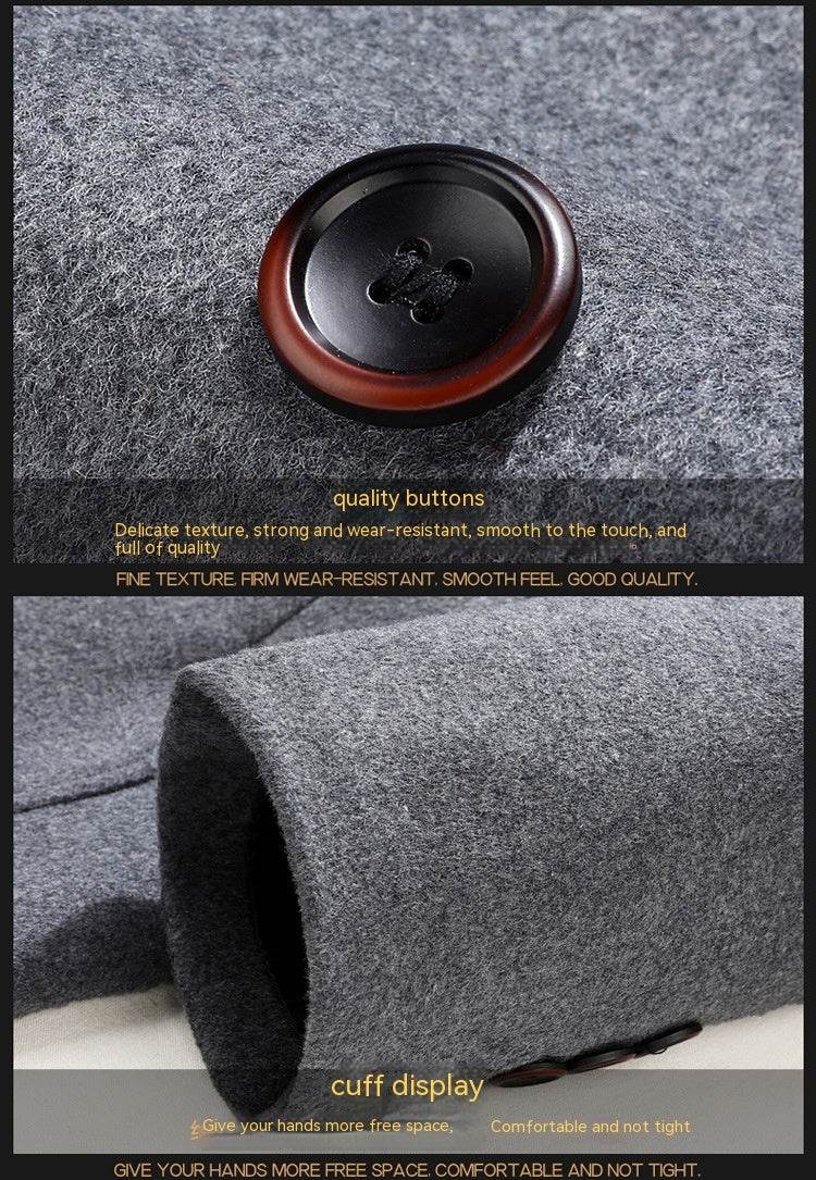 Buycenter Autumn Woolen Coat - Overknee, Double Breasted & Stylish - Buy Center US