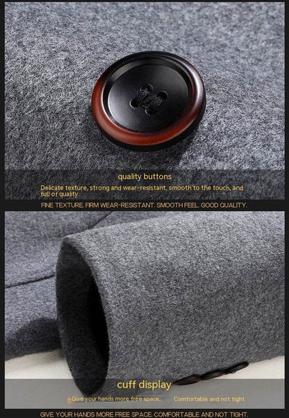Buycenter Autumn Woolen Coat - Overknee, Double Breasted & Stylish - Buy Center US