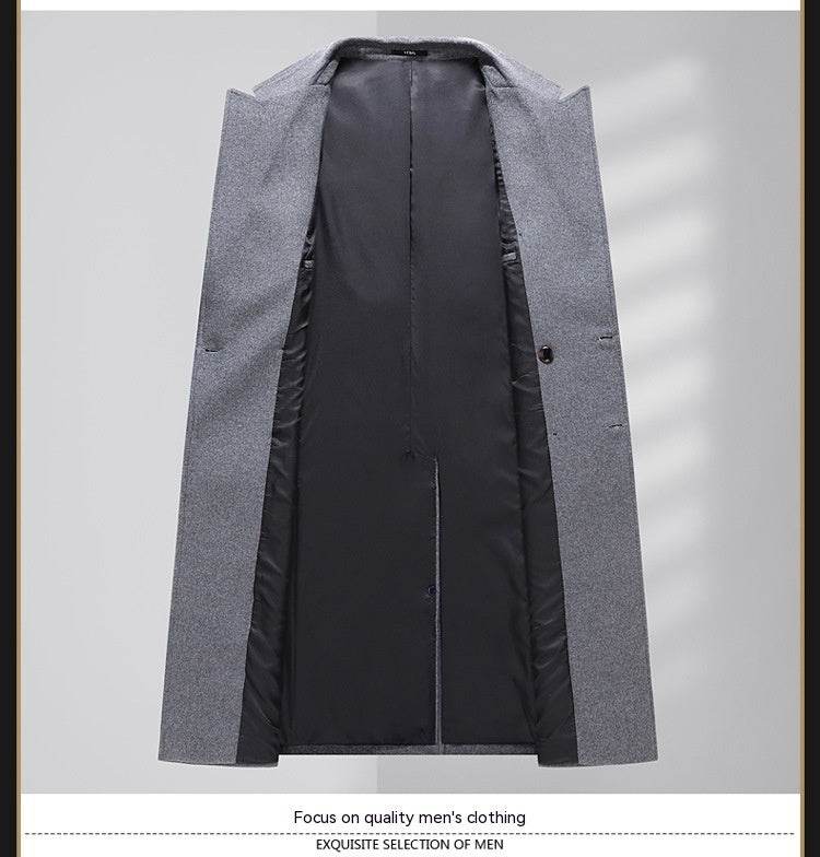 Buycenter Autumn Woolen Coat - Overknee, Double Breasted & Stylish - Buy Center US