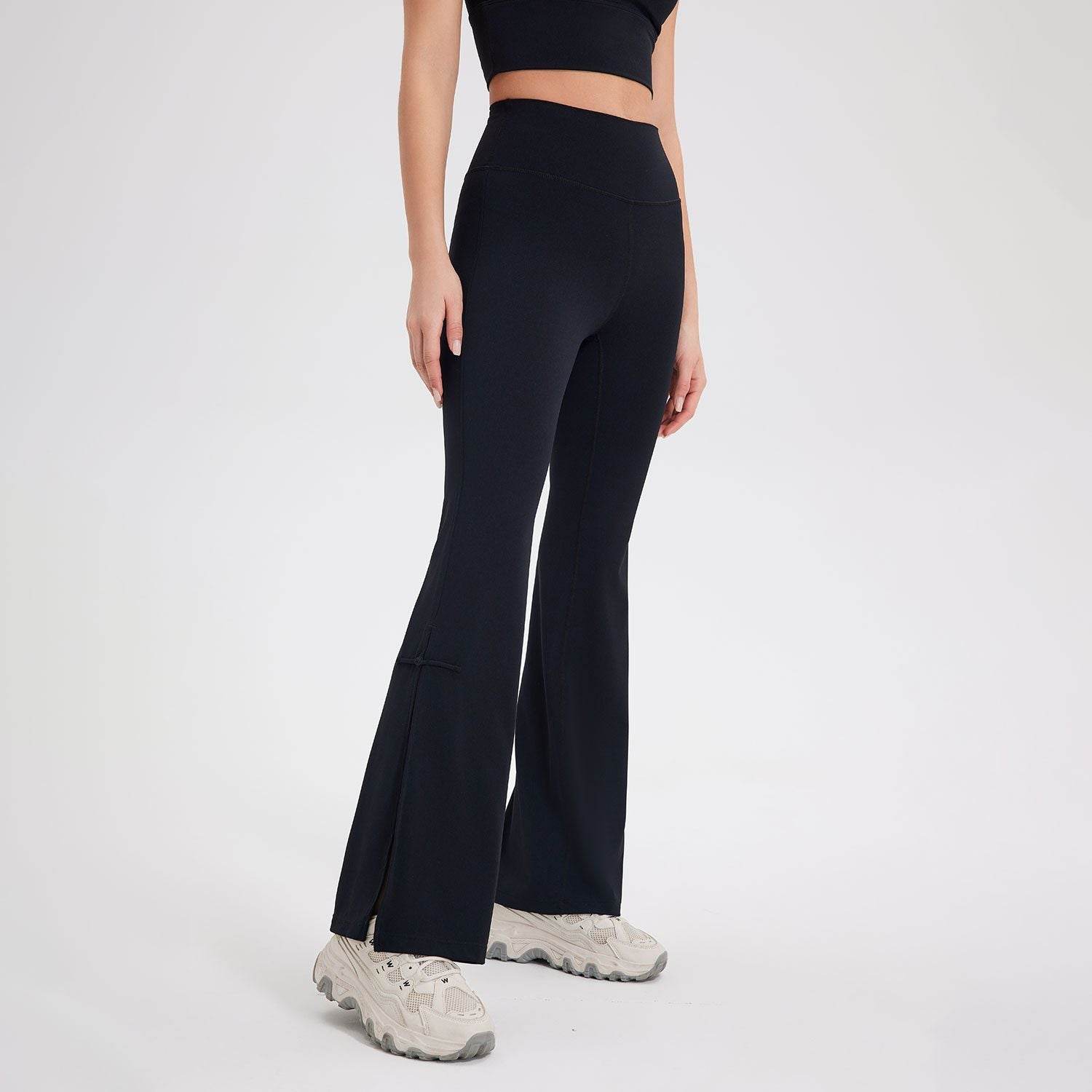 Peach High Waist Bell-Bottom Pants - Soft Moisture-Wicking Sportswear - Buy Center US