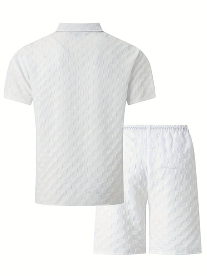 NIKXUAN Men's Casual Short-Sleeved Suit - Breathable Checkered Summer Top - Buy Center US
