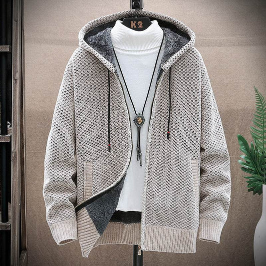 Buycenter Slim Fit Hooded Zipper Sweater for Men - Loose Cardigan Style - Buy Center US