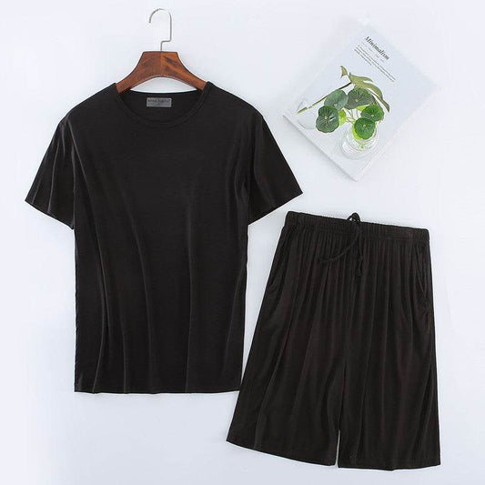 Buycenter Men's Modal T-shirt Set - Comfortable Short Sleeve Home Suit - Buy Center US