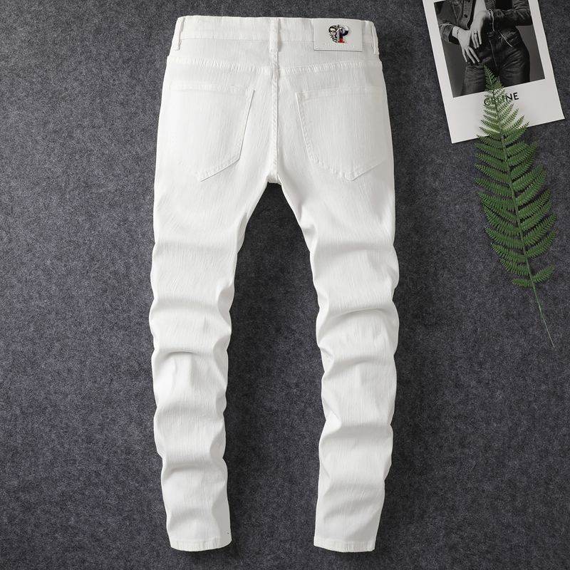 Stylish Mid-Waist Hole Patch Washed Jeans for Teenagers - Korean Style - Buy Center US