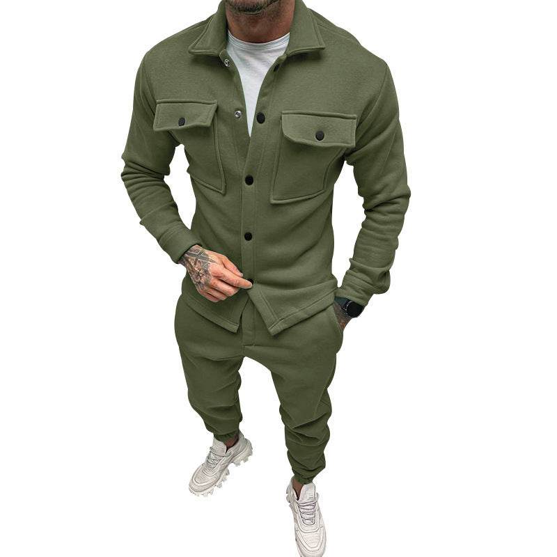 Buycenter Men's Two Piece Suit Set - Spring & Autumn Cotton Style - Buy Center US