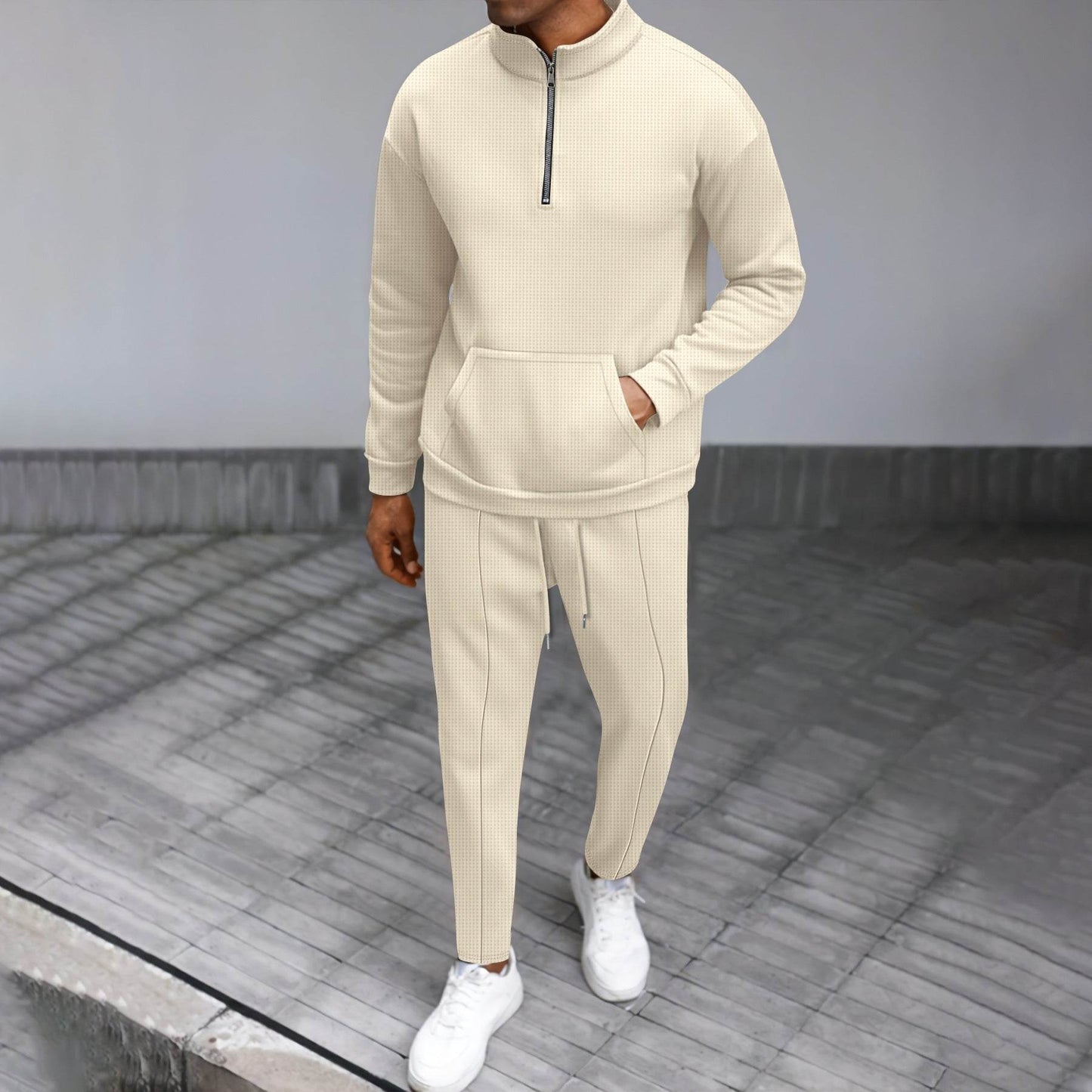 Buycenter Turtleneck Half Zip Sweater & Trouser Casual Suit - Cozy Style - Buy Center US