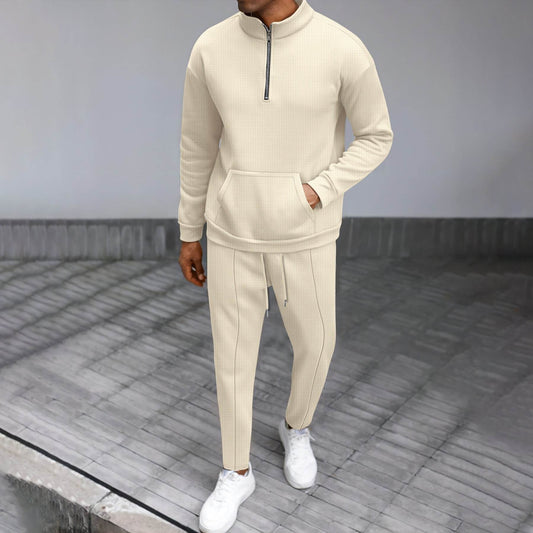 Buycenter Turtleneck Half Zip Sweater & Trouser Casual Suit - Cozy Style - Buy Center US