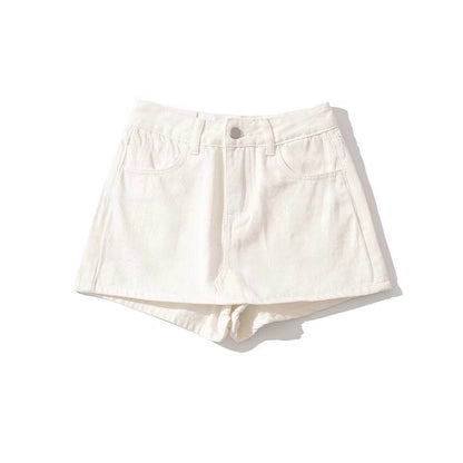 Sheath Ultra Short Denim Skirted Leggings - Trendy High Waist Styles - Buy Center US