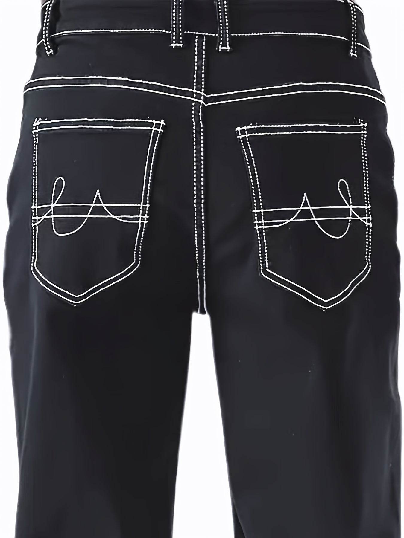 Men’s All-Season Solid Color Washed Denim Jeans - Slight Stretch Fit - Buy Center US