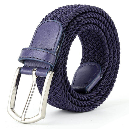 Buycenter Men's Casual Stretch Woven Leather Belt - Bohemian Style, Various Colors - Buy Center US