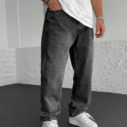 Men’s Loose-Fit Jeans - Cotton Blend All-Season Denim with Pockets - Buy Center US