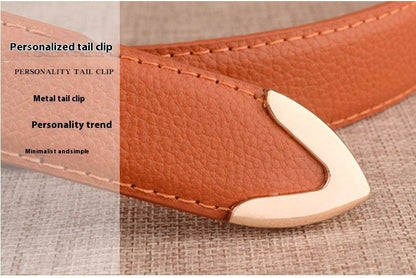 Women's Alloy Buckle Pant Belt - Stylish Imitation Leather in Multiple Colors - Buy Center US