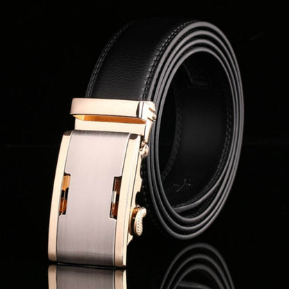 Buycenter Men's Automatic Buckle Cowhide Belt - Genuine Leather, Stylish Colors - Buy Center US