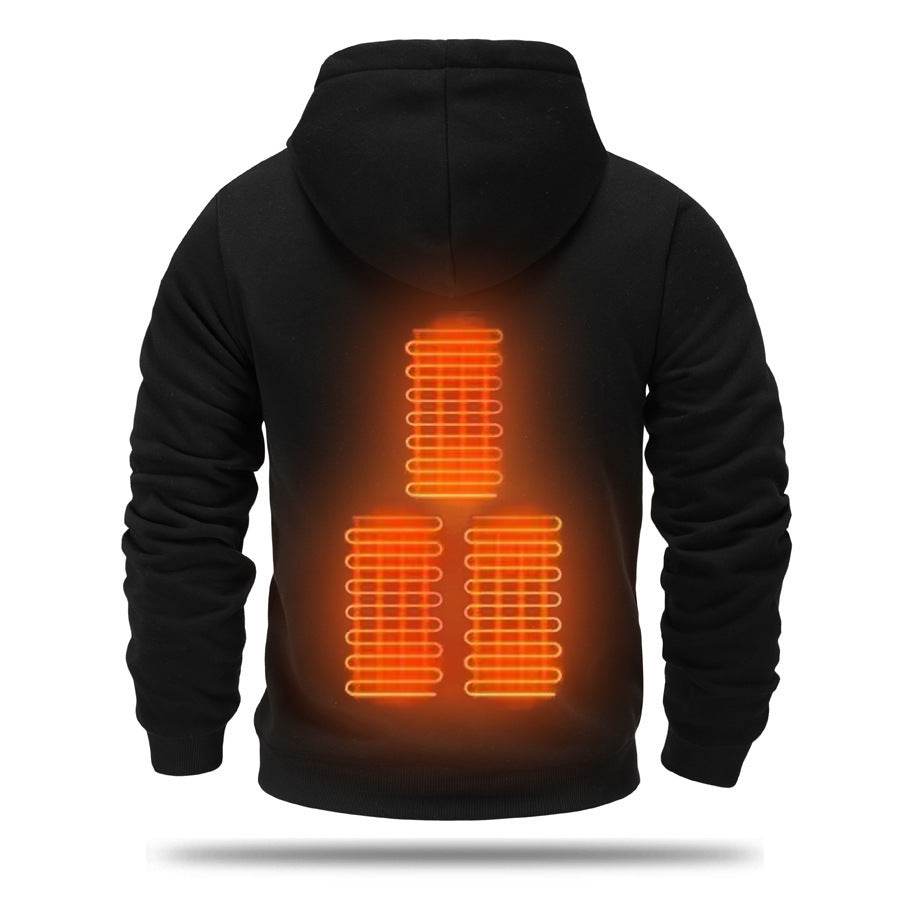 Buycenter Men's USB Heated Hoody - Warmth & Style in Black and Gray - Buy Center US