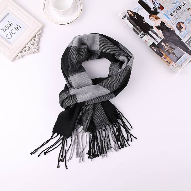 Buycenter Men's Fashion Plaid Faux Cashmere Scarf - Warm & Stylish - Buy Center US
