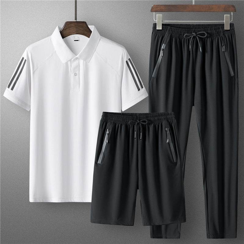 Buycenter Men's Summer Sports Suit - Ice Silk, Casual & Comfortable - Buy Center US