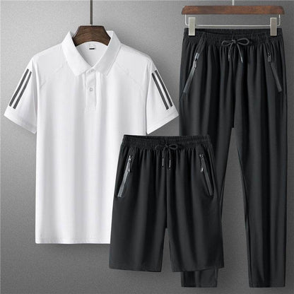 Buycenter Men's Summer Sports Suit - Ice Silk, Casual & Comfortable - Buy Center US