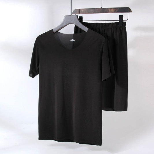 Buycenter Men's Summer Home Wear Suit - Short Sleeve & Shorts Set - Buy Center US