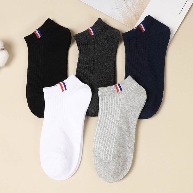 Buycenter Men's Casual Cotton Socks - Solid Color 5-Pair Set - Buy Center US