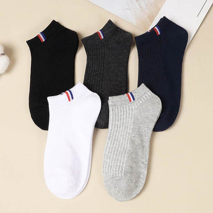 Buycenter Men's Casual Cotton Socks - Solid Color 5-Pair Set - Buy Center US